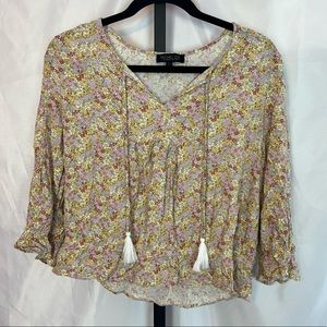 Rachel Zoe Boho Floral Print Blouse, size Large